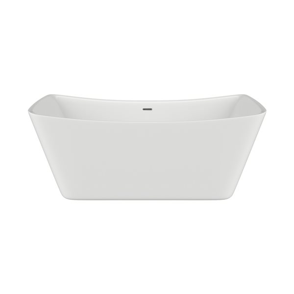 A&E Bath and Shower Kyla 29.5-in x 62-in White High-gloss Acrylic Oval Centre Drain Freestanding Bathtub