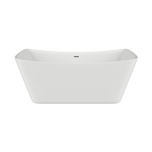 A&E Bath & Shower Kyla 29.5-in x 62-in White High-gloss Acrylic Oval Centre Drain Freestanding Bathtub