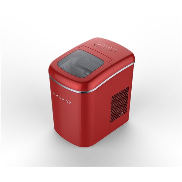 Machine à glaçons de comptoir de 26 lb avec porte relevable par Galanz,  rouge GLCI26RDR3A