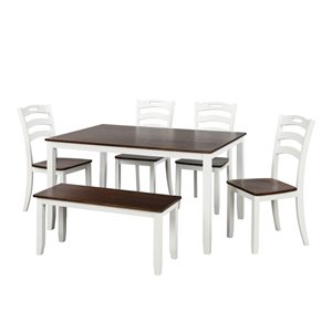CASAINC 6-Piece Dining Table Set with Bench