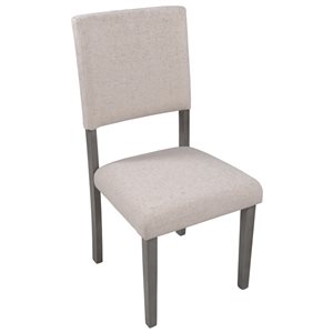 CASAINC Beige Mid-Century Wood Upholstered Dining Chairs - Set of 4