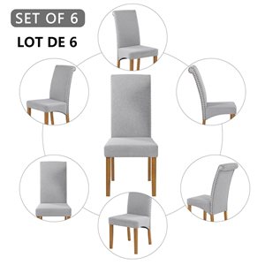 CASAINC Grey Padded Dining Chairs - Set of 6