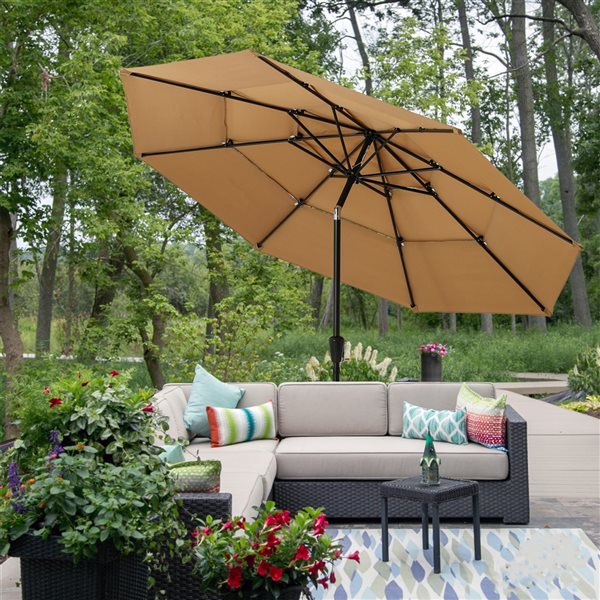 doral designs banana cantilever patio umbrella 10 ft Doral Designs LF65001 Banana Cantilever Patio Umbrella - 10 Ft