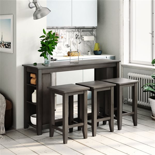 CASAINC Rustic Counter Height Wood 4-Piece Kitchen Dining Set