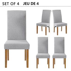 CASAINC Grey Padded Dining Chairs - Set of 4