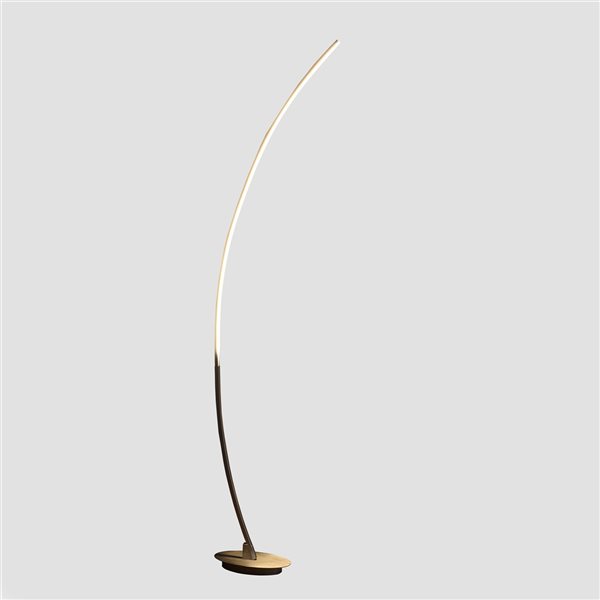 Lampe à pied à DEL en arc Bradie par ORE International nickel brossé de 62,25 po