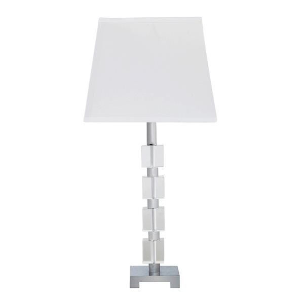 ORE International 25-in White Buffet Table Lamp with Fabric Shade