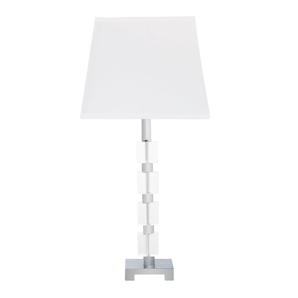 ORE International 25-in White Buffet Table Lamp with Fabric Shade