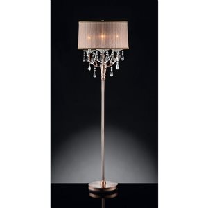 ORE International Rosie 62-in Silvery Pink Standard Floor Lamp