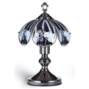 ORE International 14.25-in 3-Way Black Table Lamp with Glass Shade