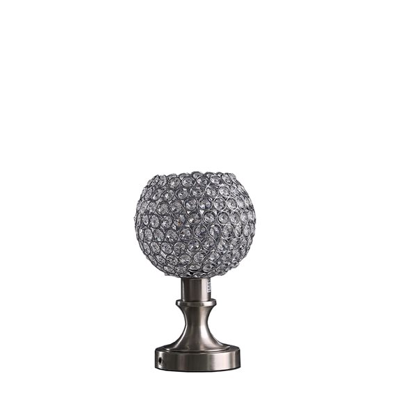 ORE International Elise 11.5-in Silver Integrated LED Table Lamp with Crystal Shade