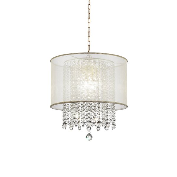 Ore International Bhavya 3-Light Gold Modern/Contemporary Crystal Chandelier