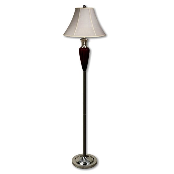 ORE International 65-in Silver and Brown Standard Floor Lamp