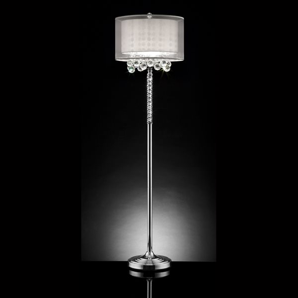 ORE International Moiselle 62.5-in Silver Standard Floor Lamp