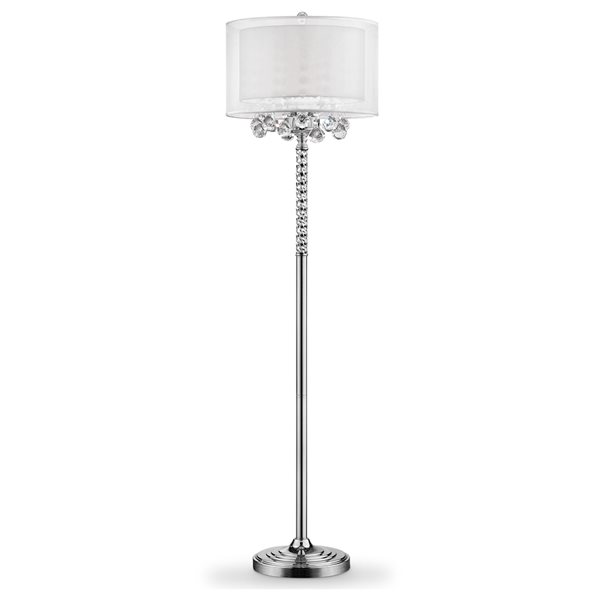 ORE International Moiselle 62.5-in Silver Standard Floor Lamp