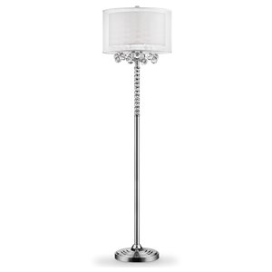 Lampe à pied standard Moiselle par ORE International argent de 62,5 po