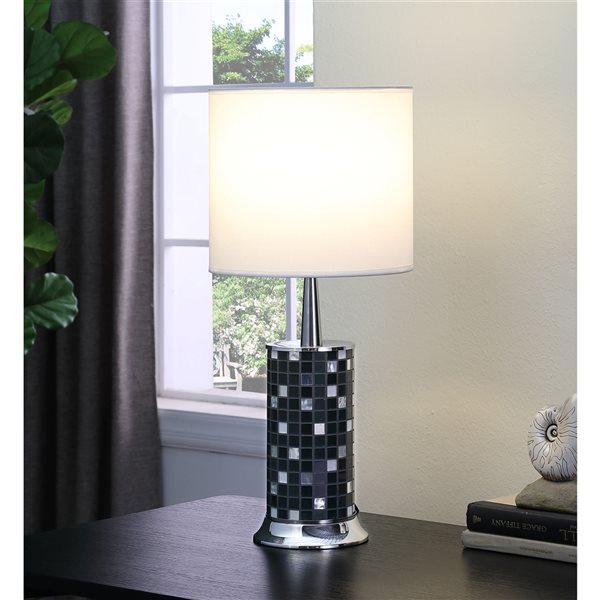 ORE International Jon 24-in Black Table Lamp with Metal Shade