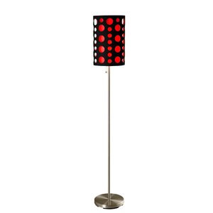 Lampe à pied standard par ORE International noir et rouge de 66 po