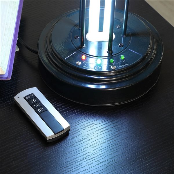 ORE International 18.75-in Matte Black Integrated LED Table Lamp