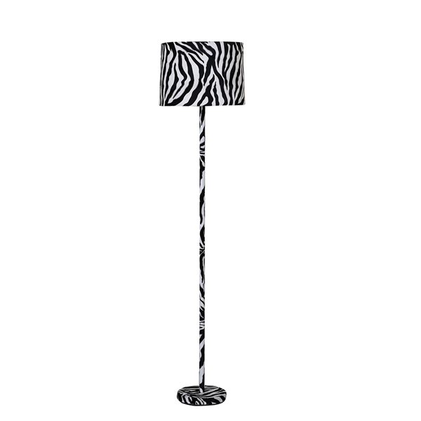 Lampe à pied standard par ORE International imprimé zèbre de 59 po