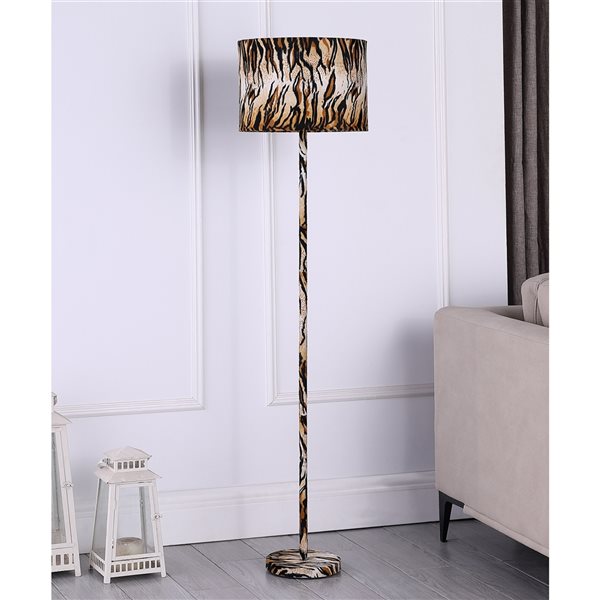 ORE International 59-in Tiger Print Standard Floor Lamp