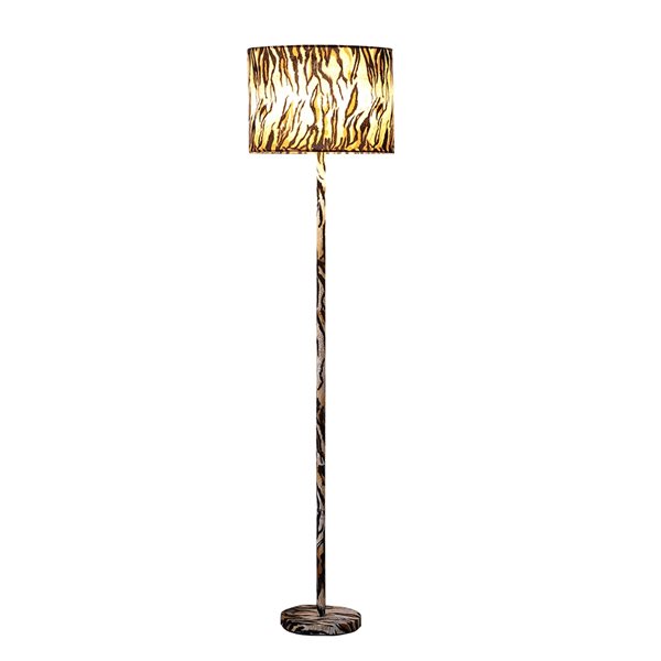 ORE International 59-in Tiger Print Standard Floor Lamp