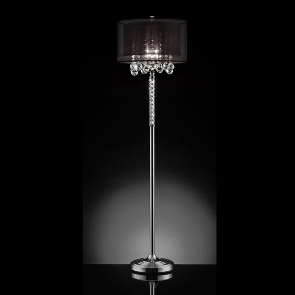 ORE International Effleurer 62.5-in Silver Standard Floor Lamp