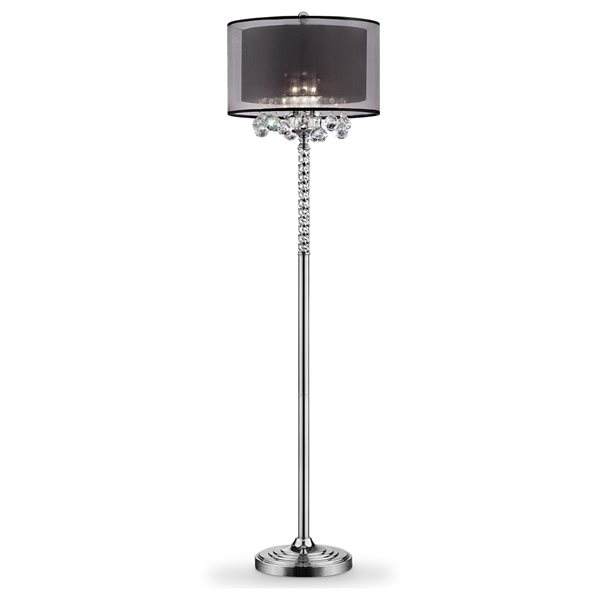 ORE International Effleurer 62.5-in Silver Standard Floor Lamp