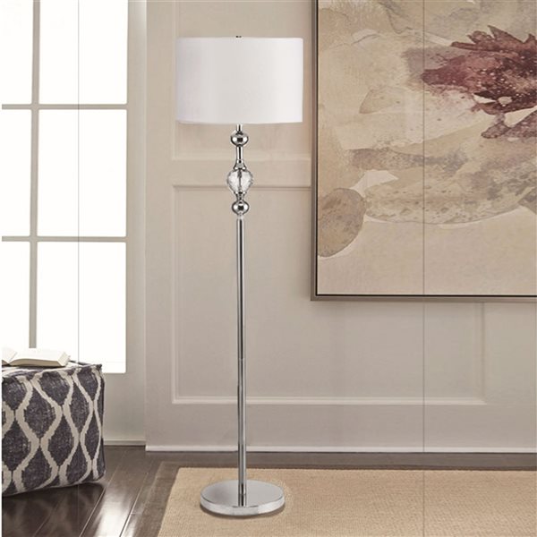 ORE International Leona 62.5-in Chrome Standard Floor Lamp