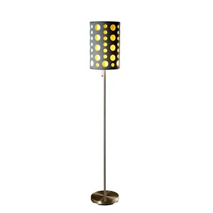 Lampe à pied standard par ORE International jaune et gris de 66 po