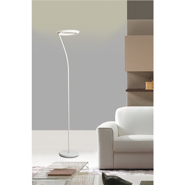 ORE International 73-in Matte White LED Torchiere Floor Lamp