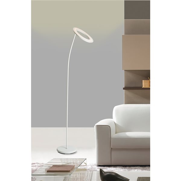 ORE International 73-in Matte White LED Torchiere Floor Lamp