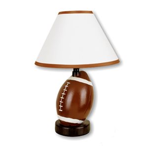 ORE International 13.5-in Brown Table Lamp with Fabric Shade
