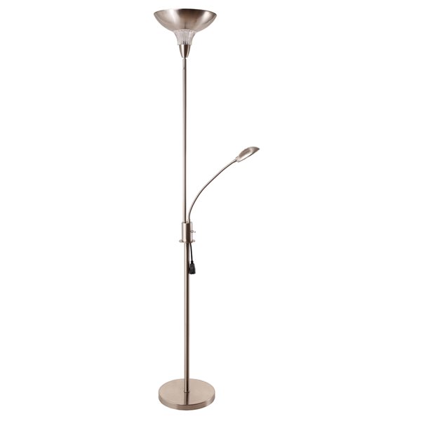 ORE International 72-in Silver Torchiere Floor Lamp