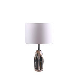 ORE International 19-in Chrome Table Lamp with Fabric Shade