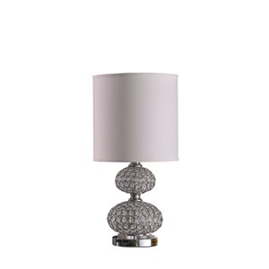 ORE International 24-in Silver Table Lamp with Fabric Shade