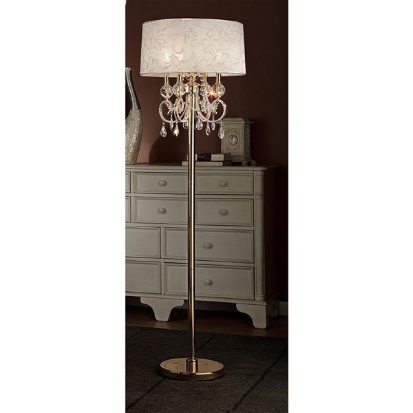 ORE International Aurora 63-in Gold Standard Floor Lamp