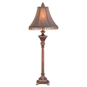 ORE International 30-in Bronze 3-Way Table Lamp with Fabric Shade