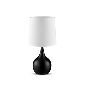 ORE International Niyor 23.5-in Black Touch Table Lamp with Metal Shade