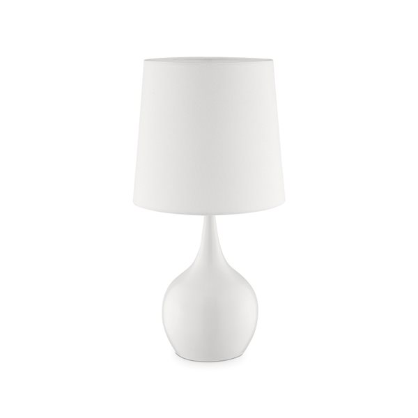 ORE International Niyor 23.5-in White Touch Table Lamp with Fabric Shade