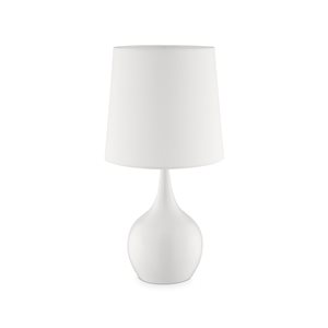 ORE International Niyor 23.5-in White Touch Table Lamp with Fabric Shade