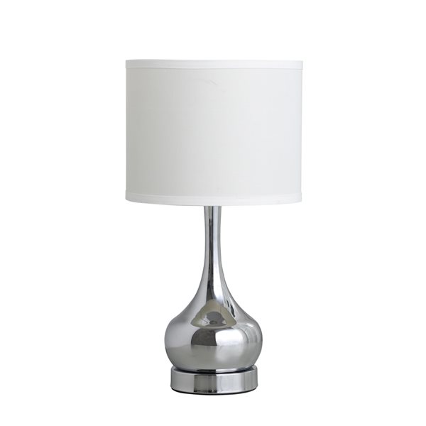 ORE International Corrine 18.75-in Sliver Table Lamp with Fabric Shade