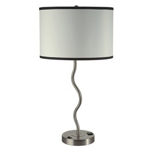 ORE International 28.5-in White Table Lamp with Fabric Shade
