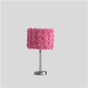 ORE International 18.25-in Light Pink Table Lamp with Fabric Shade