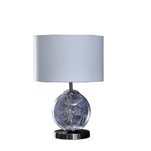 ORE International Athena 20.5-in Silver Integrated LED 4-Way Table Lamp with Metal Shade