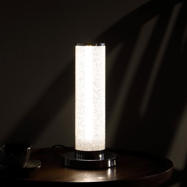 ORE International Illuminari 13-in White Integrated LED Table Lamp with Acrylic Shade