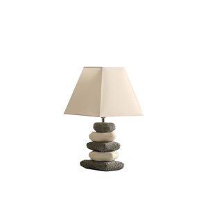 ORE International Darya 17.5-in Off-white and Grey Table Lamp with Metal Shade