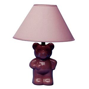 ORE International 13-in Pink Table Lamp with Fabric Shade