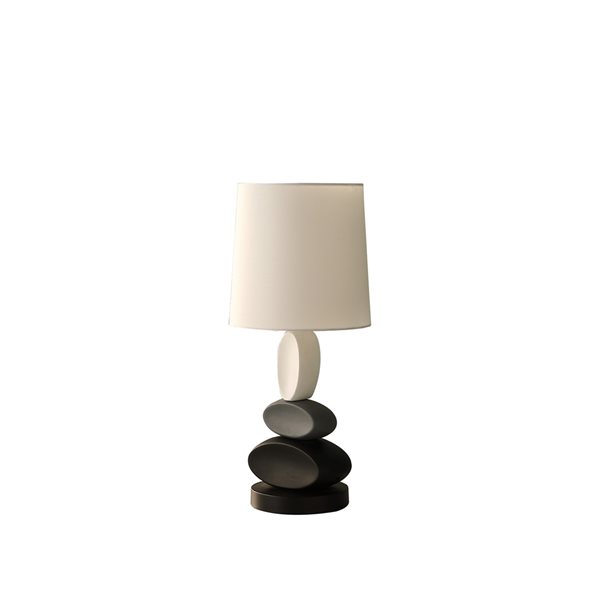 ORE International Como 19-in Off-white and Dark Grey Integrated LED Table Lamp with Metal Shade