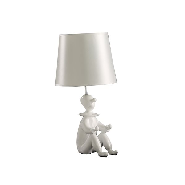 ORE International 21.25-in White Table Lamp with Fabric Shade
